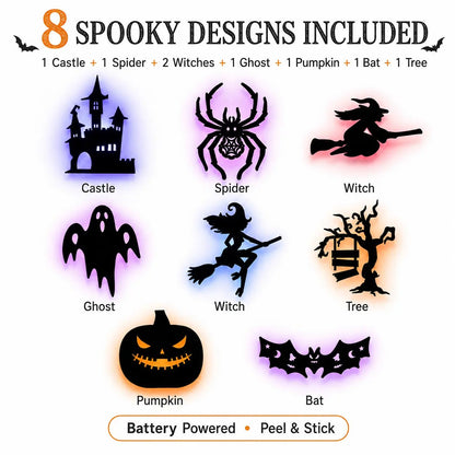 🎃 🌟Halloween LED Silhouette Wall Light Stickers