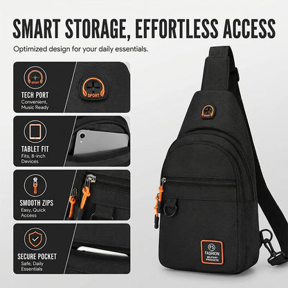 🎒 Waterproof Multi-pocket Crossbody Sling Bag
