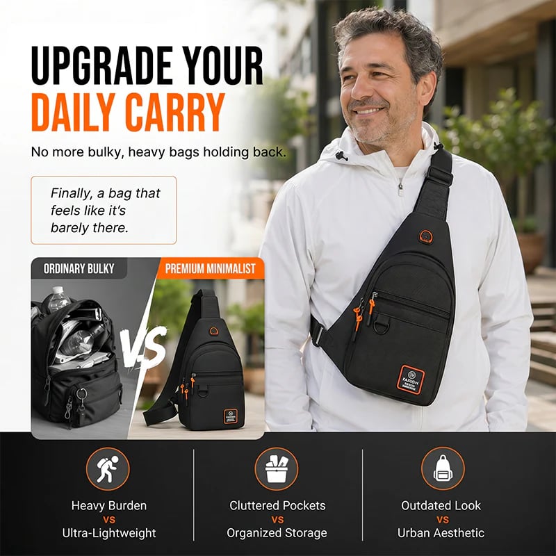 🎒 Waterproof Multi-pocket Crossbody Sling Bag