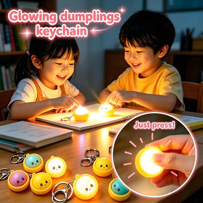 🥰 Cute Dumpling Pressable Fidget Keychain - touch sensing light
