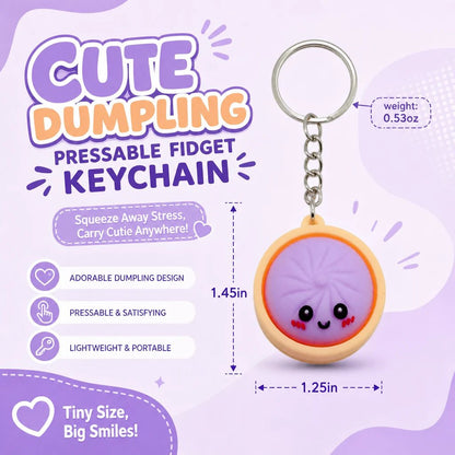 🥰 Cute Dumpling Pressable Fidget Keychain - touch sensing light
