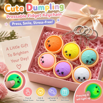 🥰 Cute Dumpling Pressable Fidget Keychain - touch sensing light