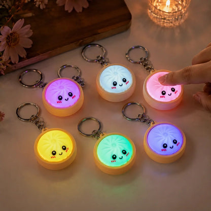 🥰 Cute Dumpling Pressable Fidget Keychain - touch sensing light