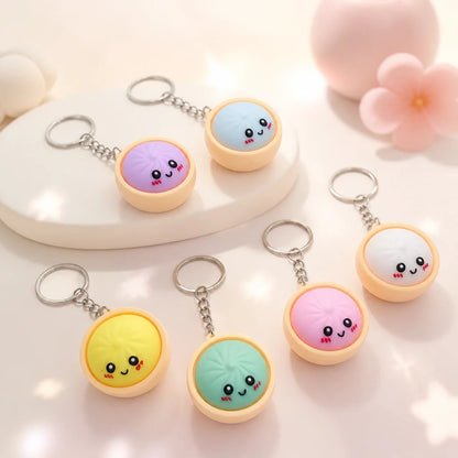 🥰 Cute Dumpling Pressable Fidget Keychain - touch sensing light