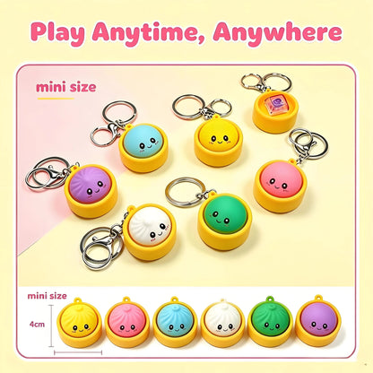 🥰 Cute Dumpling Pressable Fidget Keychain - touch sensing light