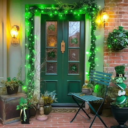 Green Halloween string lights
