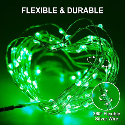 Green Halloween string lights