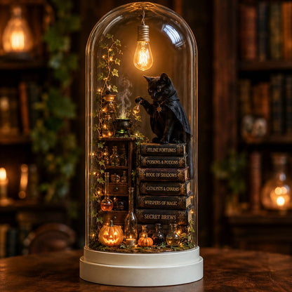 🎃 Halloween Glass Dome Miniature Scene Ambient Lamp