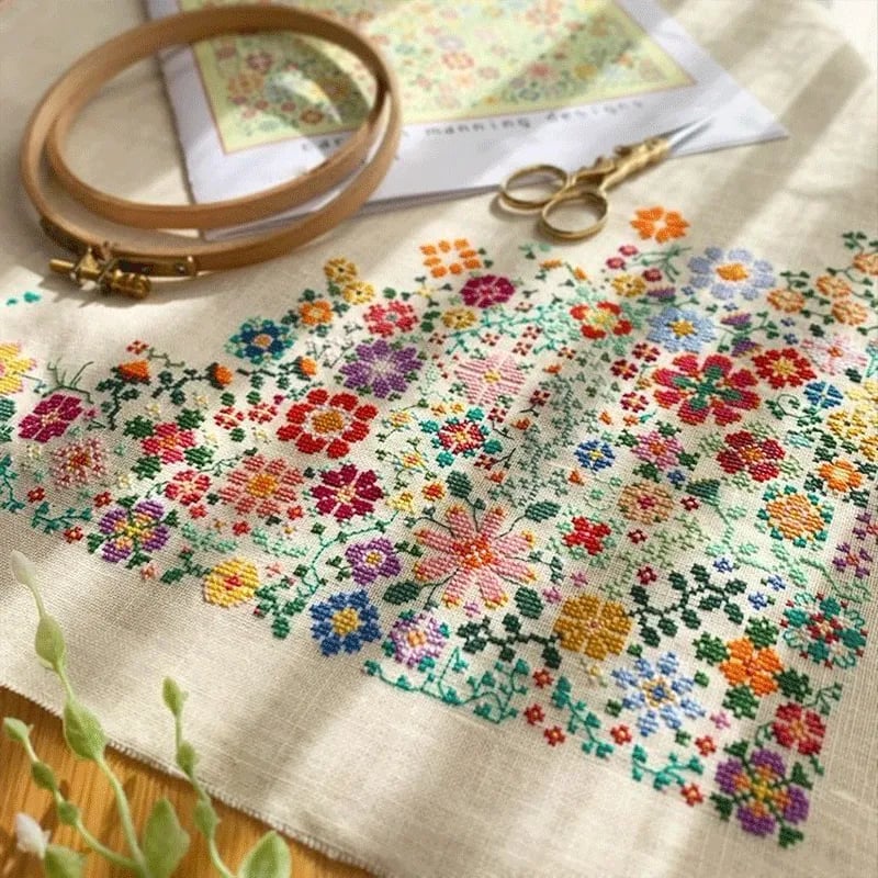 🌸 Bloom a Day Cross Stitch Set