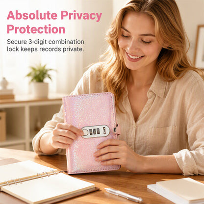 💖 Glitter Combination Lock Budget Binder - Secret Cash & Receipt Organizer