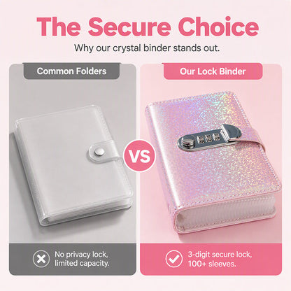 💖 Glitter Combination Lock Budget Binder - Secret Cash & Receipt Organizer