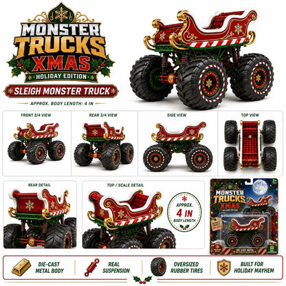 🎄 XMAS Holiday Edition Sleigh Monster Truck