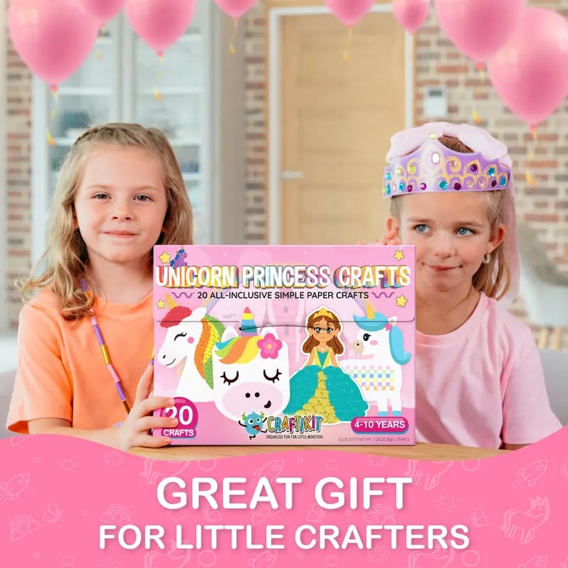 Craftikit Kids Craft Kit - 20 DIY Paper Crafts for Ages 3-8