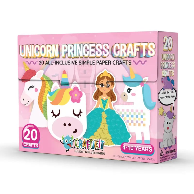 Craftikit Kids Craft Kit - 20 DIY Paper Crafts for Ages 3-8