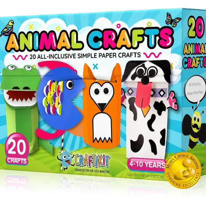 Craftikit Kids Craft Kit - 20 DIY Paper Crafts for Ages 3-8