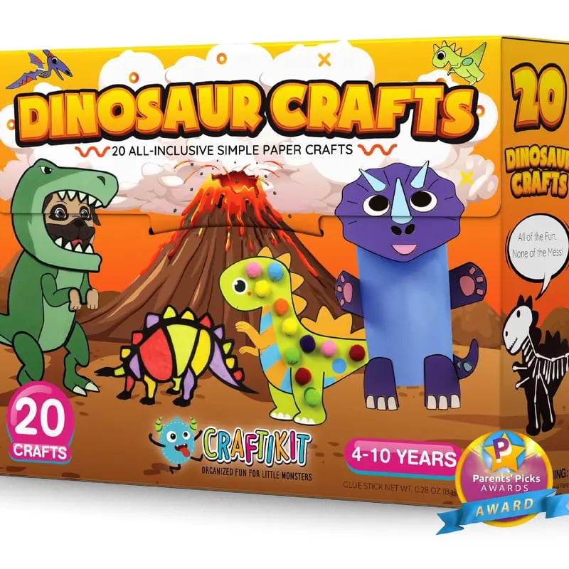 Craftikit Kids Craft Kit - 20 DIY Paper Crafts for Ages 3-8