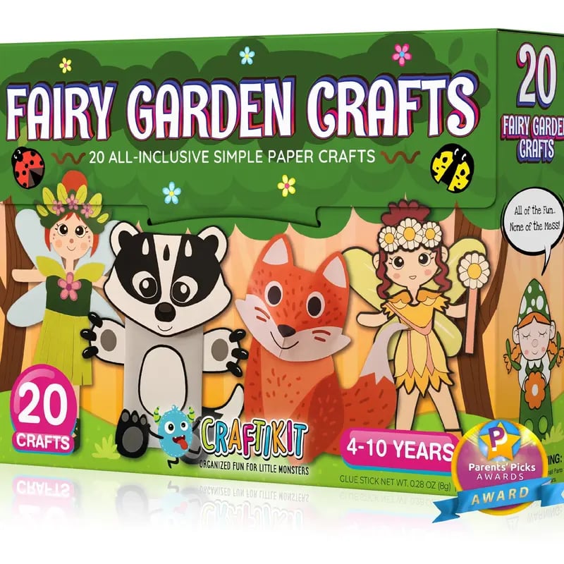 Craftikit Kids Craft Kit - 20 DIY Paper Crafts for Ages 3-8