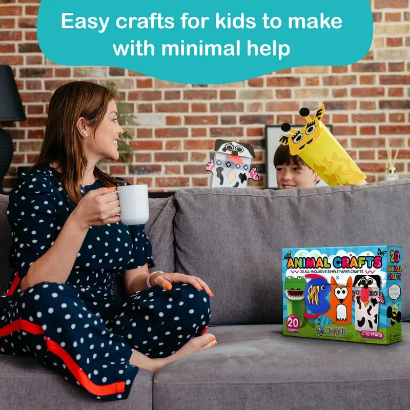 Craftikit Kids Craft Kit - 20 DIY Paper Crafts for Ages 3-8
