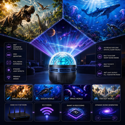 🎁360° Smart Holographic Starry Sky Projector (HD Smart Dynamic 5D)