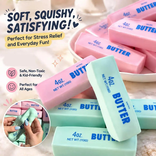 🧈Crunchy Sound Butter Bar Squishy Toy - Soft Squeeze Fidget Toy
