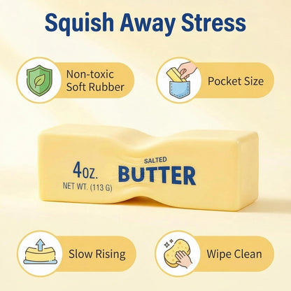 🧈Crunchy Sound Butter Bar Squishy Toy - Soft Squeeze Fidget Toy