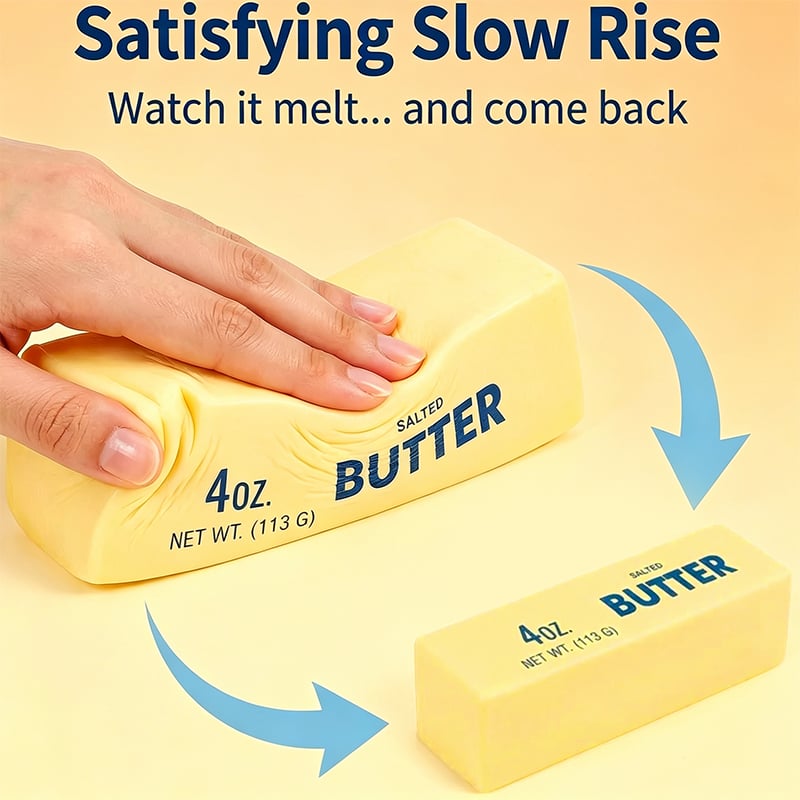 🧈Crunchy Sound Butter Bar Squishy Toy - Soft Squeeze Fidget Toy