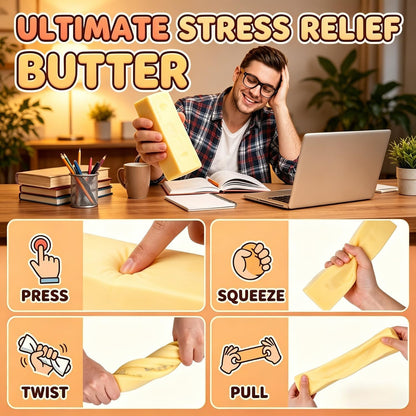 🧈Crunchy Sound Butter Bar Squishy Toy - Soft Squeeze Fidget Toy