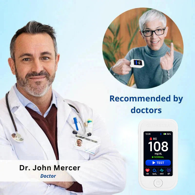 Non-Invasive Glucose & Health Monitor | 🩸 No Finger Pricks Blood Sugar Monitoring Device