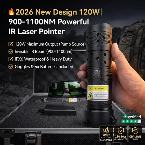 🔦 2026 New Design 120W 900-1100NM Powerful IR Laser Pointer