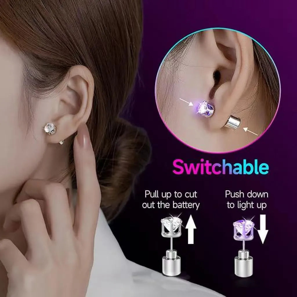 💎 LED Earrings, Light Up Stud Earrings