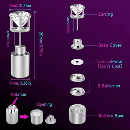 💎 LED Earrings, Light Up Stud Earrings