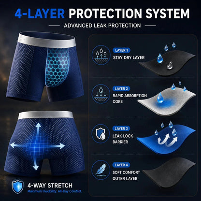 🩲 Premium Leakproof lce Silk Mesh Men's Boxer