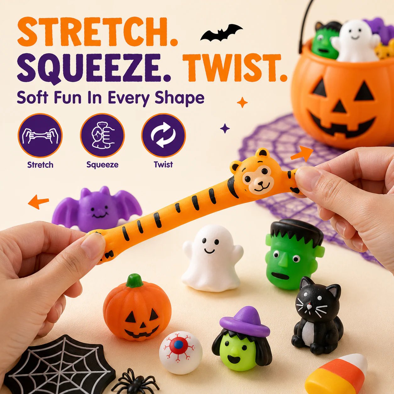 🎃 30PCS Halloween Mochi Squishy Toys