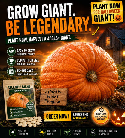 🎃 Grow Your Own Giant Pumpkins – Atlantic Giant Heirloom Seeds