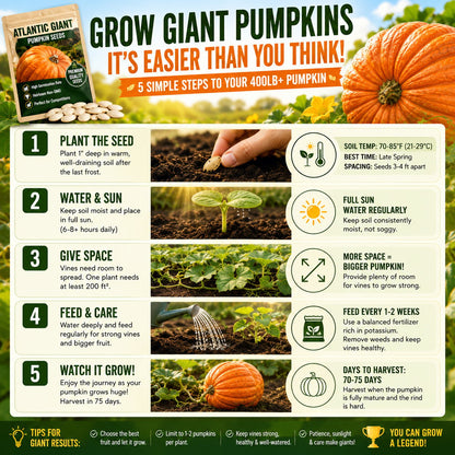 🎃 Grow Your Own Giant Pumpkins – Atlantic Giant Heirloom Seeds