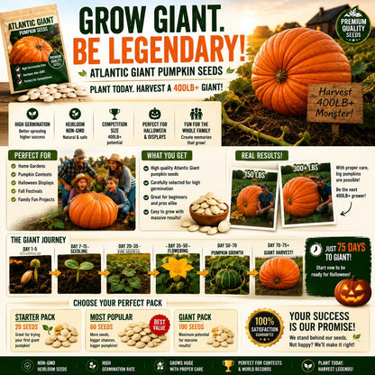 🎃 Grow Your Own Giant Pumpkins – Atlantic Giant Heirloom Seeds