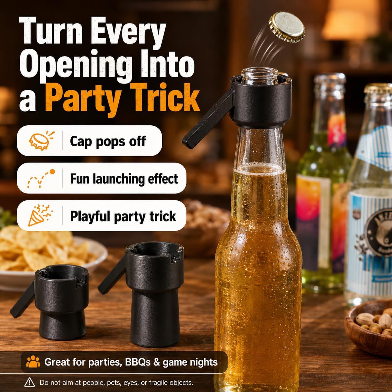 🍺Three-Piece Bottle Cap Launcher🎁Gift For Beer Lovers