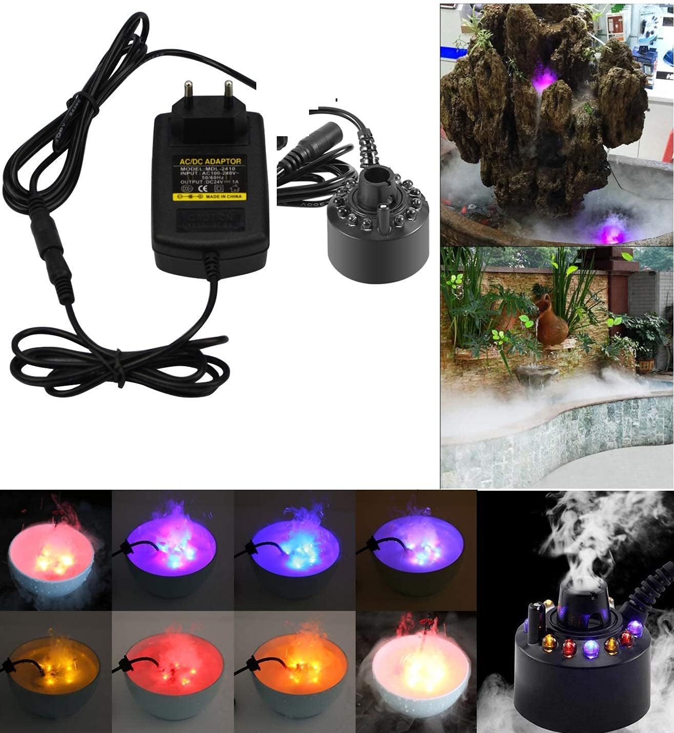 Halloween Ultrasonic mist generator with 12 LEDs