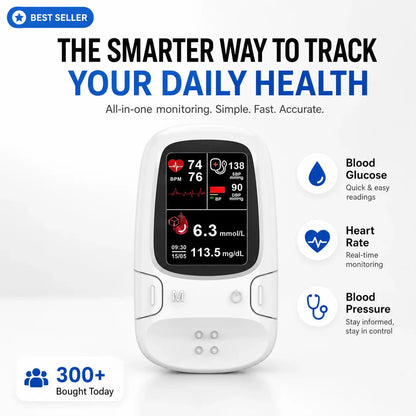 🧑‍⚕️Smart Non-Invasive Blood Glucose Monitor, Accurate Real-Time Blood Sugar Detector, Portable Household Health Tester