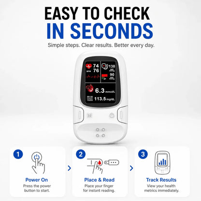 🧑‍⚕️Smart Non-Invasive Blood Glucose Monitor, Accurate Real-Time Blood Sugar Detector, Portable Household Health Tester