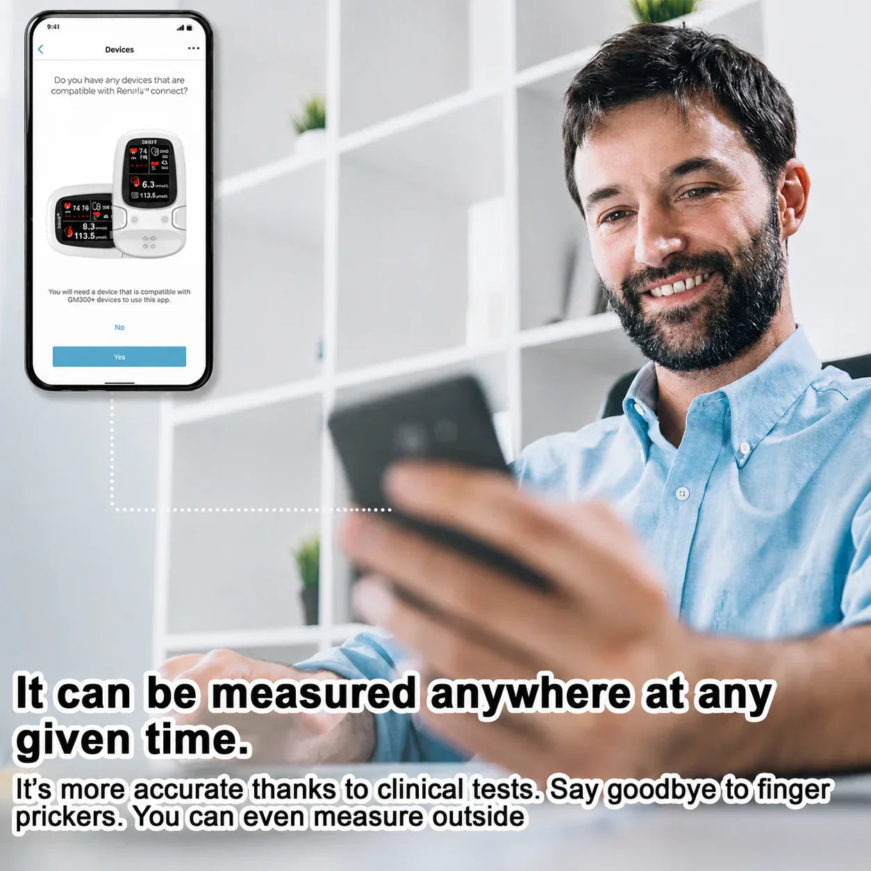 🧑‍⚕️Smart Non-Invasive Blood Glucose Monitor, Accurate Real-Time Blood Sugar Detector, Portable Household Health Tester