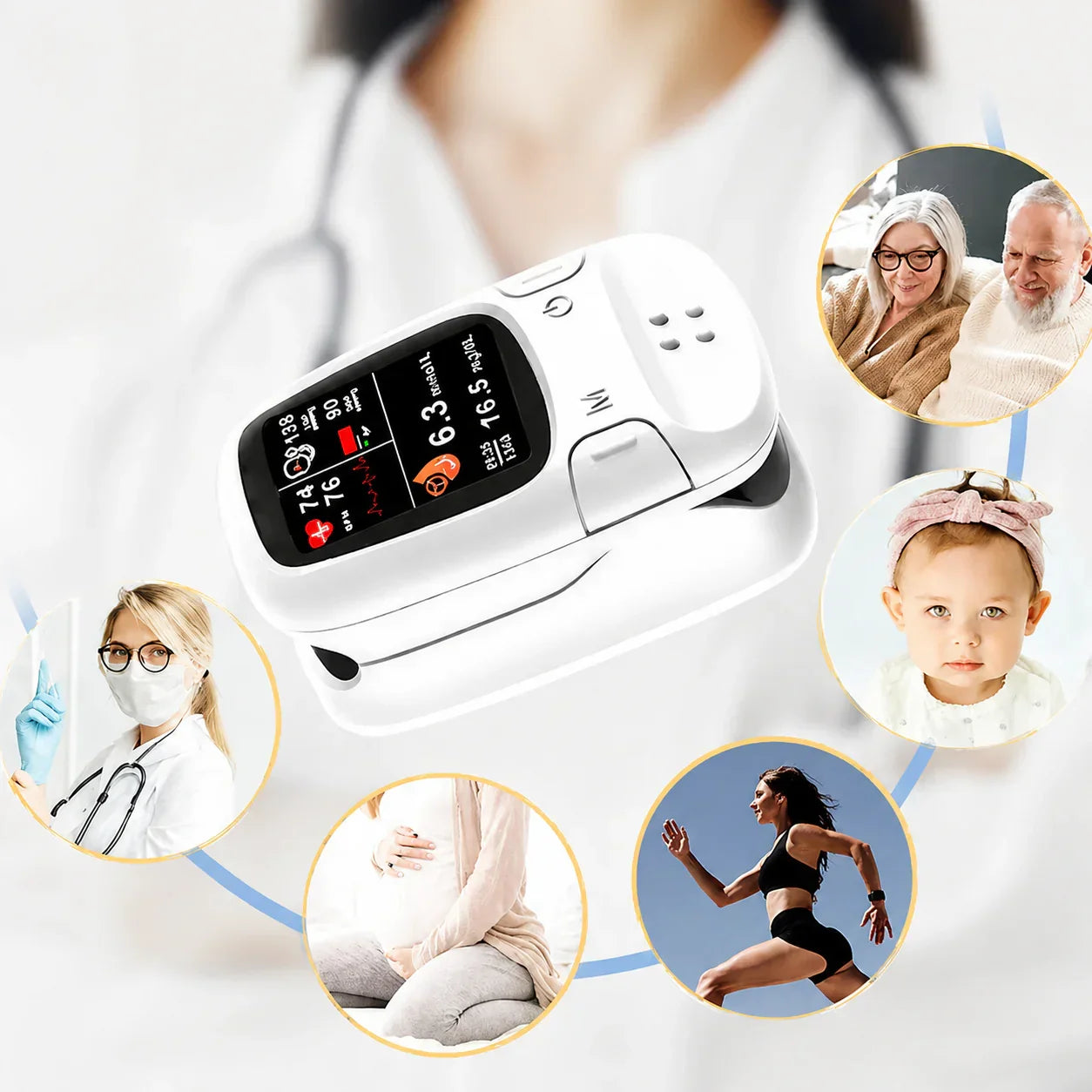 🧑‍⚕️Smart Non-Invasive Blood Glucose Monitor, Accurate Real-Time Blood Sugar Detector, Portable Household Health Tester