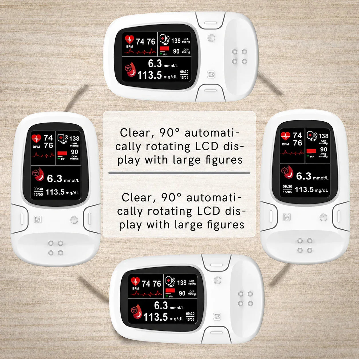 🧑‍⚕️Smart Non-Invasive Blood Glucose Monitor, Accurate Real-Time Blood Sugar Detector, Portable Household Health Tester