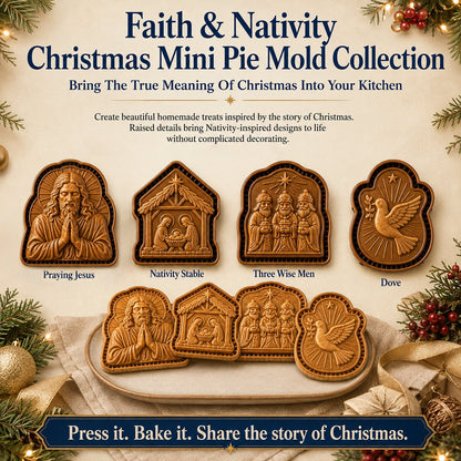 🥧 Faith & Nativity Christmas Mini Pie Mold Collection