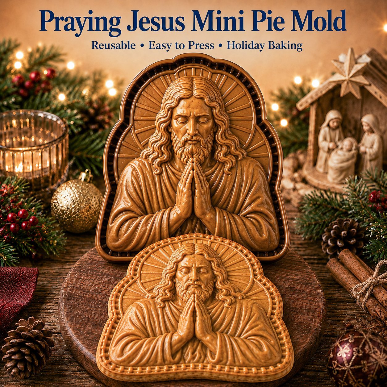 🥧 Faith & Nativity Christmas Mini Pie Mold Collection
