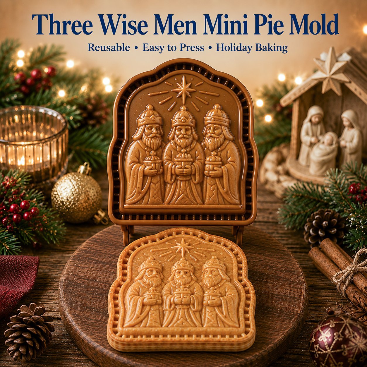 🥧 Faith & Nativity Christmas Mini Pie Mold Collection