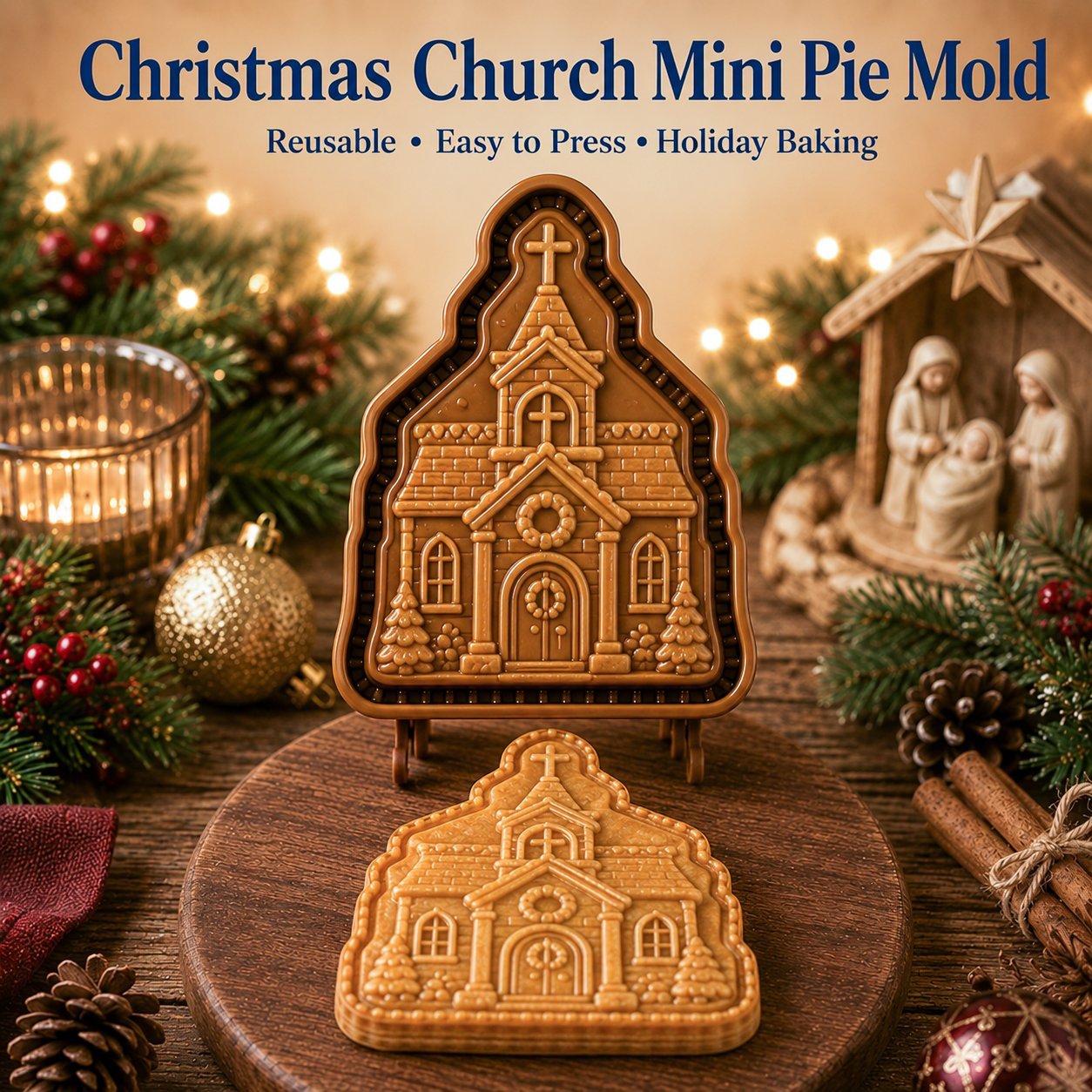 🥧 Faith & Nativity Christmas Mini Pie Mold Collection