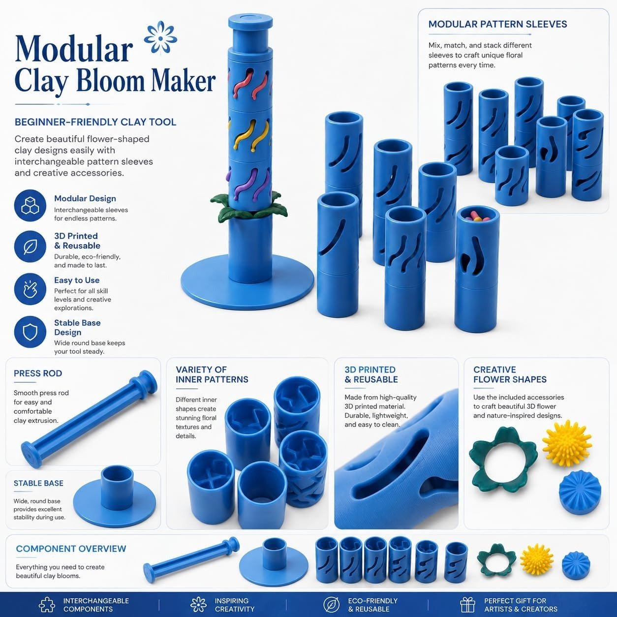 🌸 Beginner-Friendly Modular Clay Bloom Maker Set