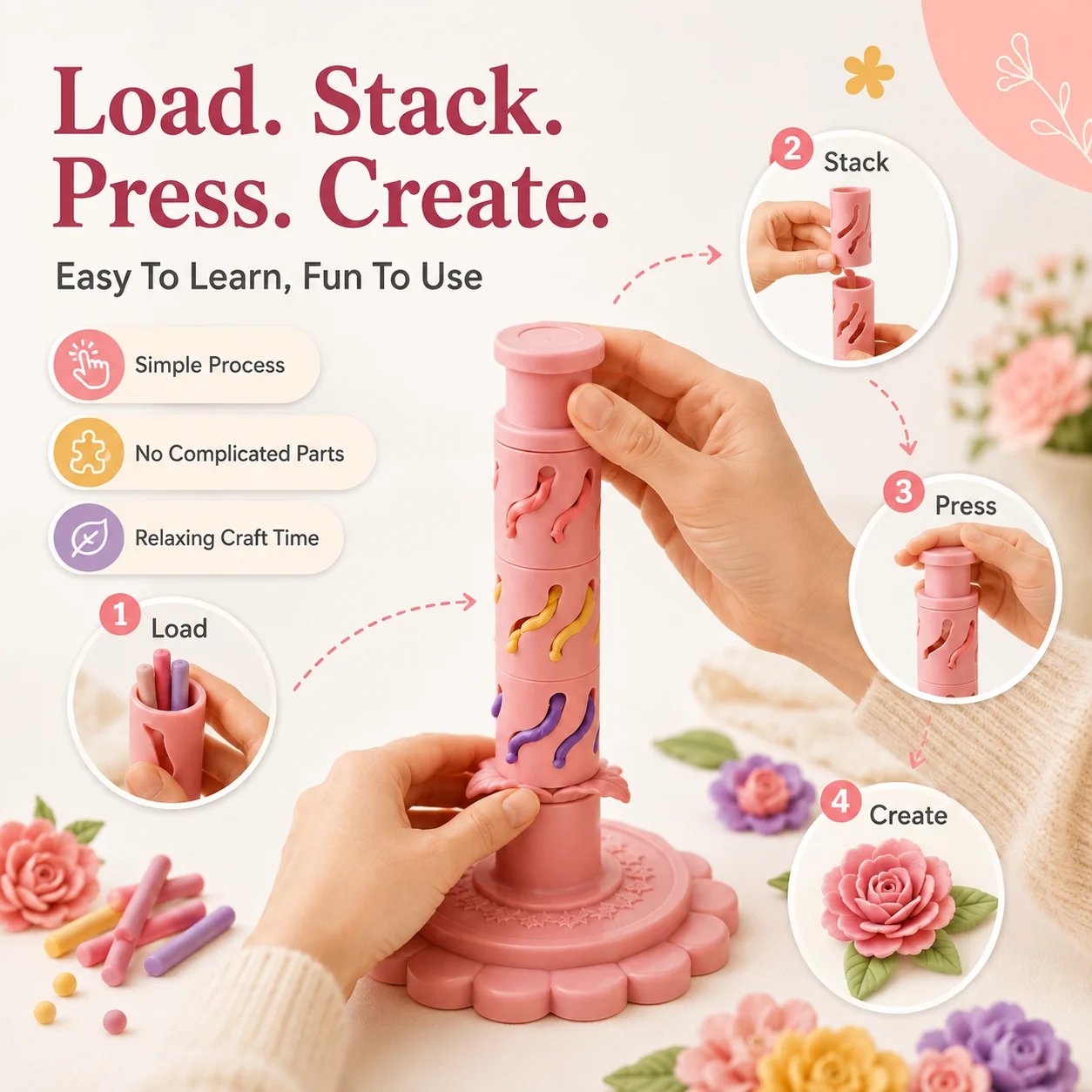 🌸 Beginner-Friendly Modular Clay Bloom Maker Set