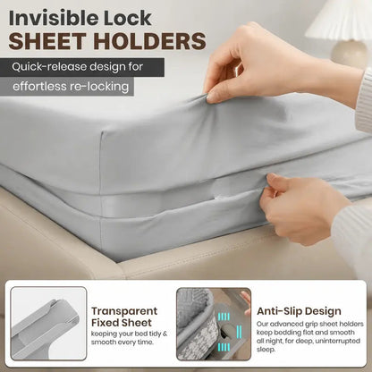 🛏️ 4-Pack Heavy Duty Bed Sheet Clips, Locking Mattress Corner Holders